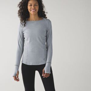 Lululemon Kanto Catch Me Long Sleeve Heathered Herringbone size 6